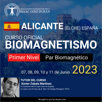Reserva Curso acreditado de Biomagnetismo y Par Biomagnético 1er Nivel - impartido por Xabier Zabala, Elche-Alicante, 2023